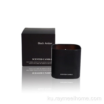 9.8oz Premium Soy Wax Black Amber Candle Scented